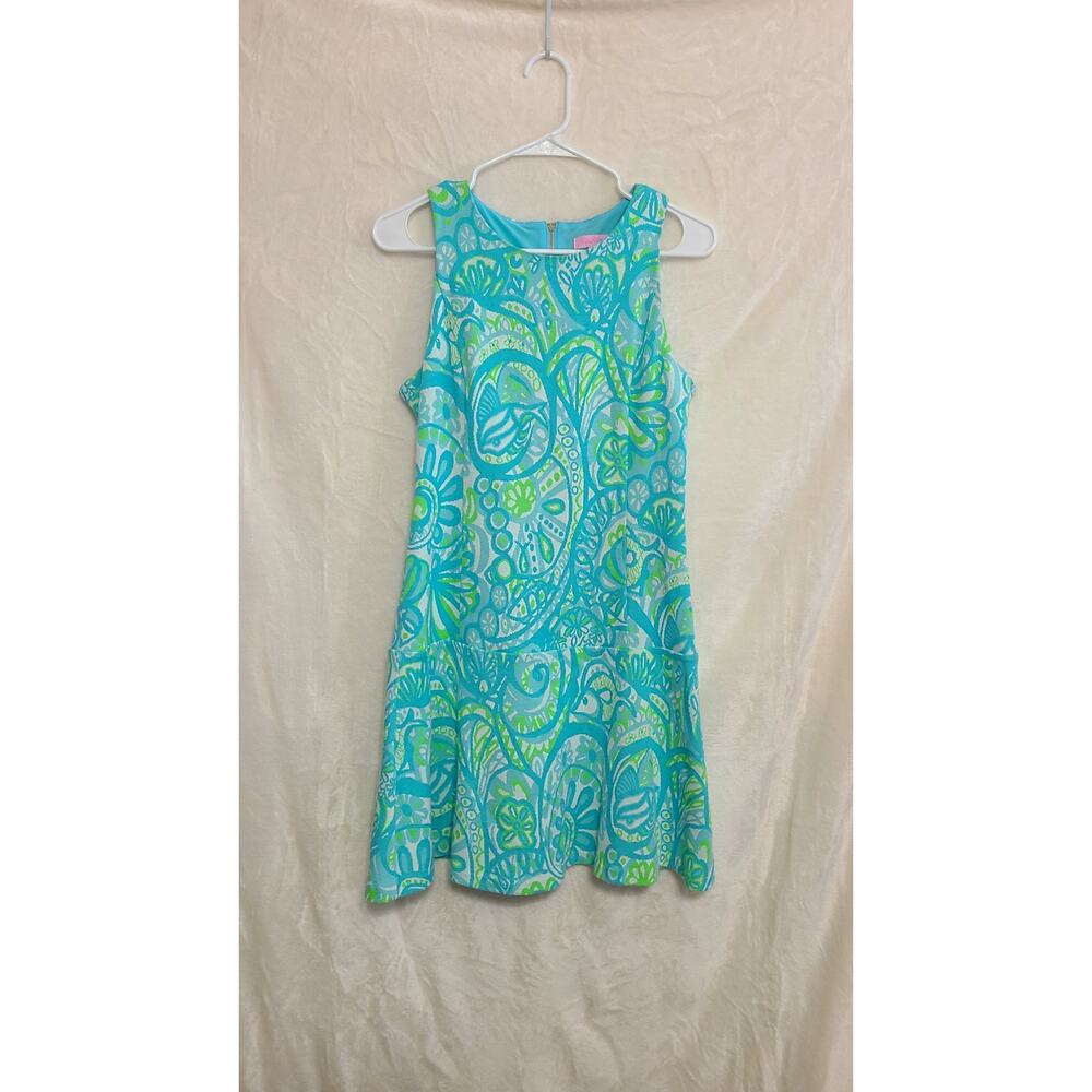 Lilly Pulitzer Kent Drop Waist Seaspray Knit Dress Size S